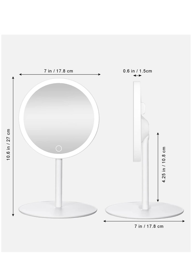 5X Magnifying Lighted Makeup Mirror, 3 Light LED Makeup Mirror, Intelligent Switch, Portable for Detailed Makeup, Suitable for Makeup Desk and Travel