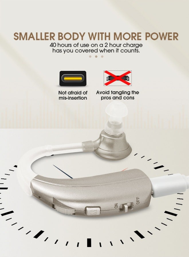 Intelligent noise reduction 1301 hearing aid anti-slip and anti-fall design Lightweight and portable hearing aid for the elderly