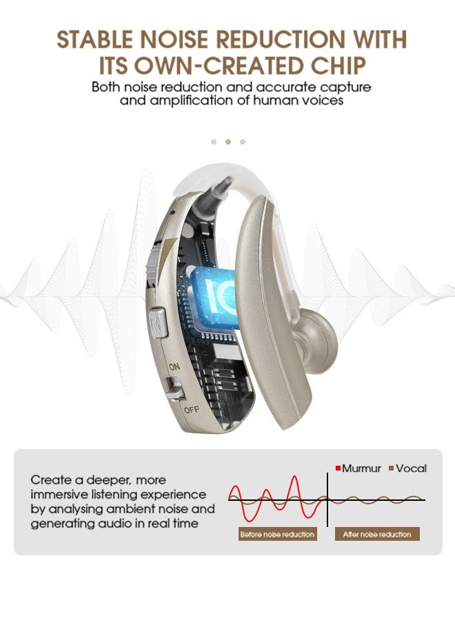 Intelligent noise reduction 1301 hearing aid anti-slip and anti-fall design Lightweight and portable hearing aid for the elderly