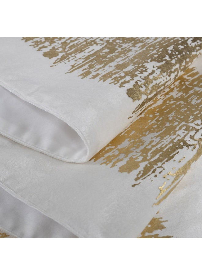 Golden Haze Velvet Runner, Cream & Gold – 40X180 Cm