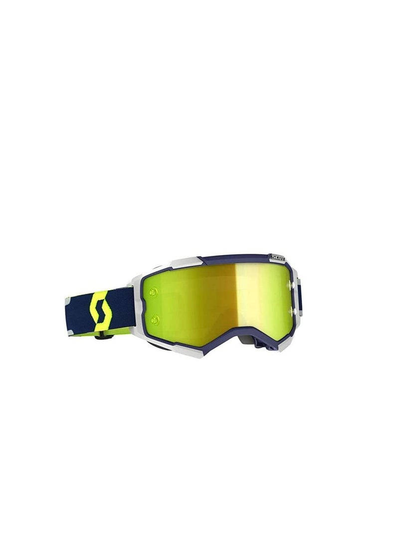 Scott Fury Motocross Goggles Blue/Grey/Yellow Chrome Works