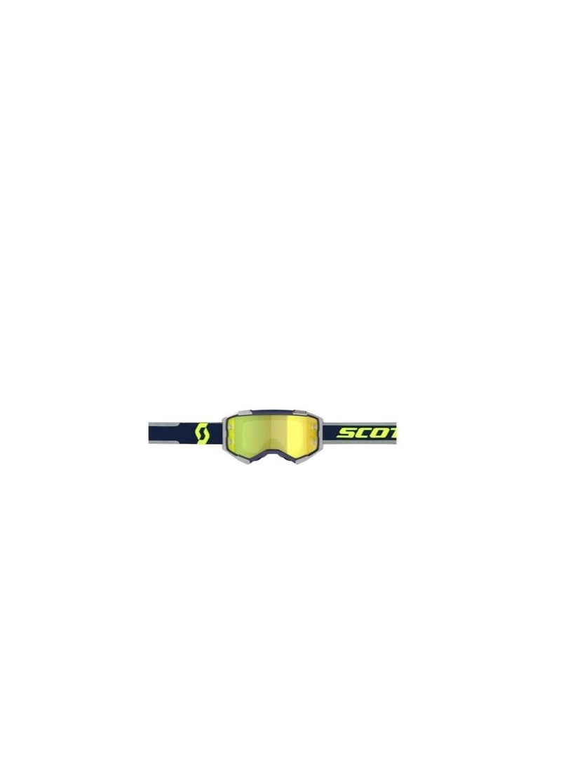 Scott Fury Motocross Goggles Blue/Grey/Yellow Chrome Works