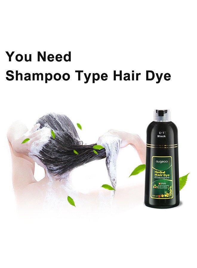 Augeas 500ml Foam Herbal Hair Dye Shampoo Mild Non-irritating Natural Long-lasting No Black Scalp Hair Care