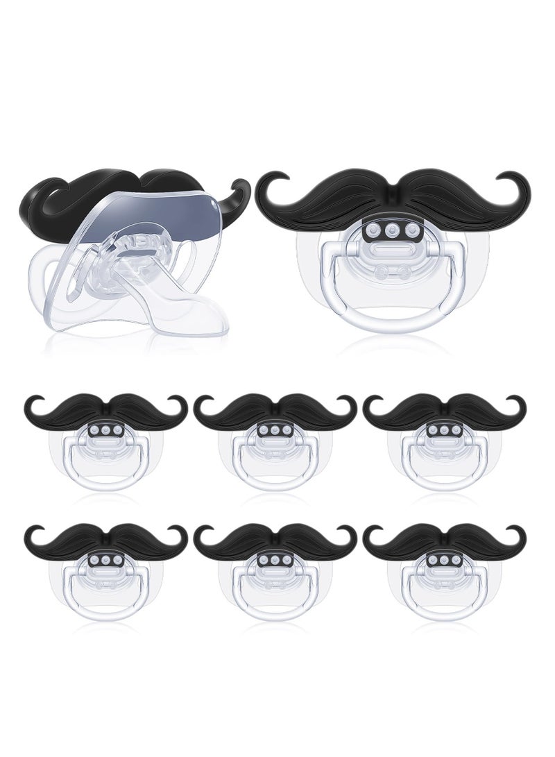 Pacifier, 8 Pcs Funny Mustache Baby Pacifier for 0-6 Months, BPA-Free, Orthodontic Silicone Nipple, Cute, Funny, Mustache Binkies, Gift for Babies, Newborns, Infants, Toddlers