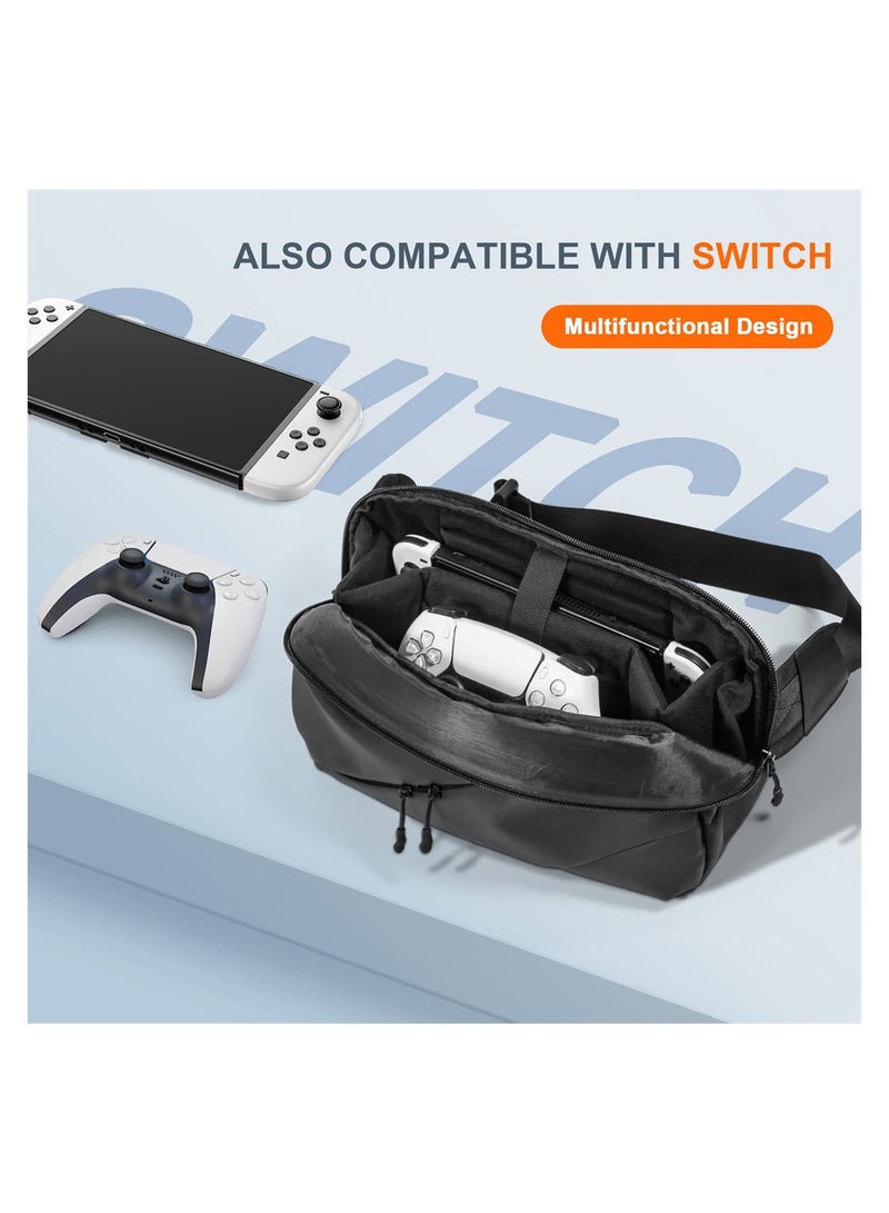 Carrying Case for Steam Deck/ASUS ROG Ally Handheld and Accessories, Storage Bag with Multi-Pockets Fit Console, AC Adapter, Dock Station, Lightweight Bag for Travel