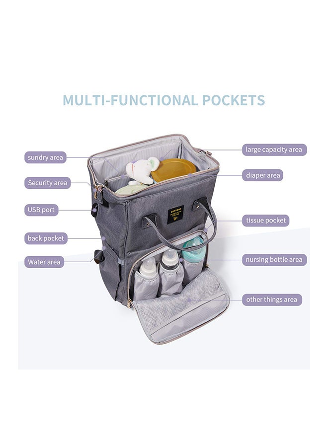 Multifunctional Large Capacity Baby Diaper Backpack With Waterproof Pocket And Zipper