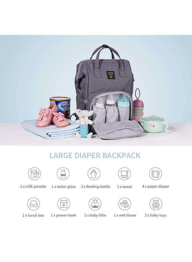 Multifunctional Large Capacity Baby Diaper Backpack With Waterproof Pocket And Zipper