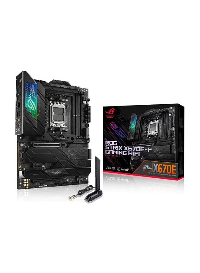 ROG STRIX X670E-F GAMING WIFI ATX Motherboard, AMD X670 Chipset, AM5 Socket, Intel 2.5 Gb Ethernet, Wi-Fi 6E, 4xDual Channel DDR5-6400, 128GB Max Memory, 4xSATA 6Gb/s, PCIe 5.0 | 90MB1BA0-M0EAY0