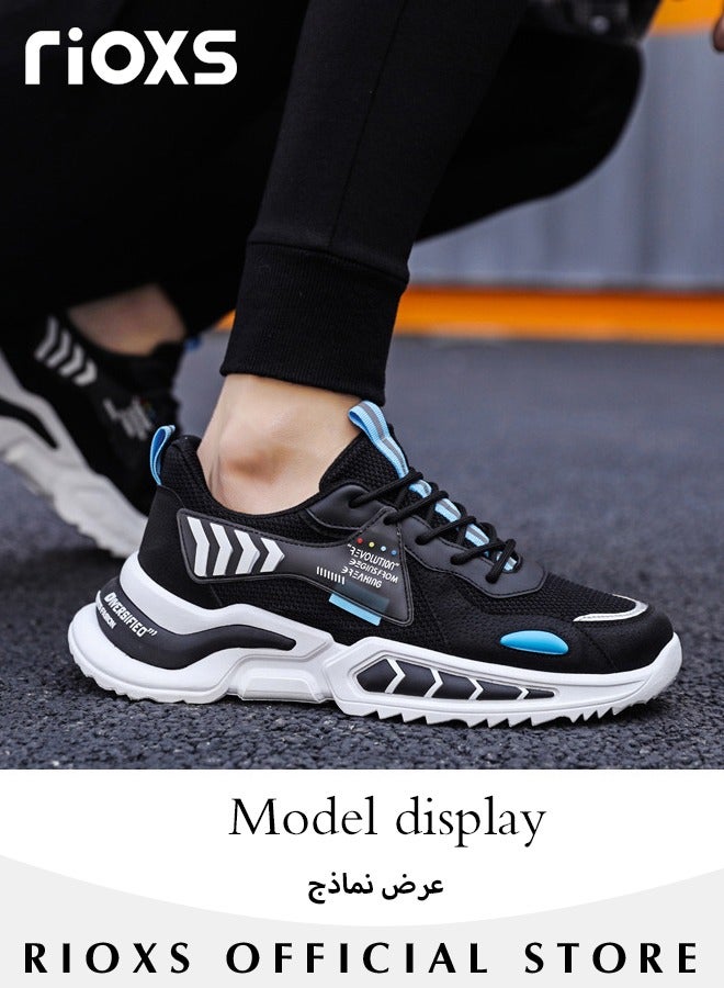 Men's Fashion Running Shoes with Mesh Upper, Casual Athletic Trainers with Non-slip Sole Design, Comfortable Walking Sneakers, Breathable Mesh Sports Shoes, Easy to Pull On and Off
