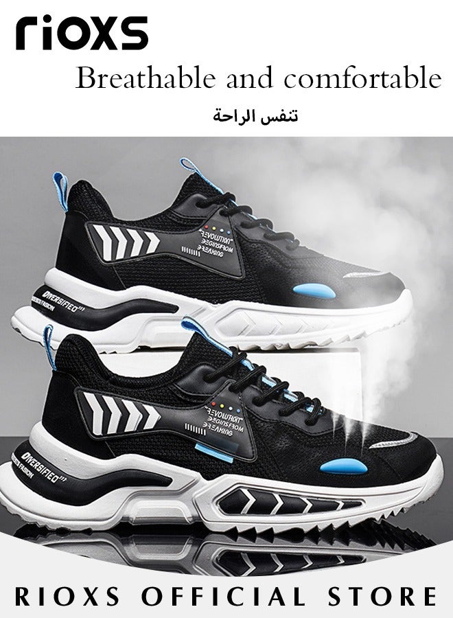 Men's Fashion Running Shoes with Mesh Upper, Casual Athletic Trainers with Non-slip Sole Design, Comfortable Walking Sneakers, Breathable Mesh Sports Shoes, Easy to Pull On and Off