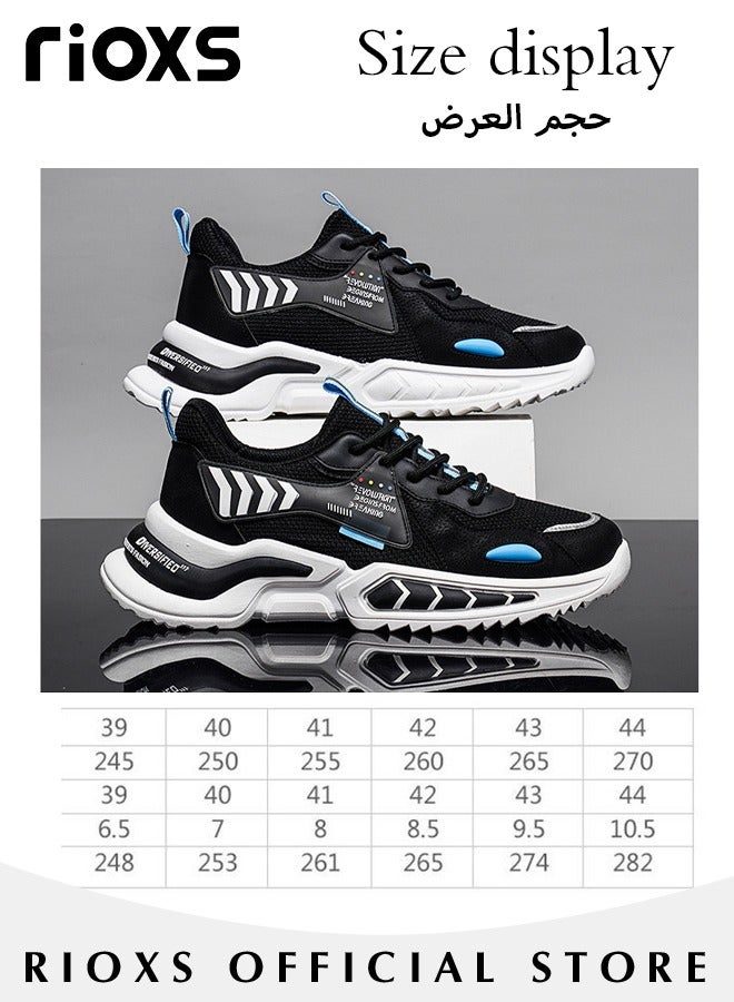 Men's Fashion Running Shoes with Mesh Upper, Casual Athletic Trainers with Non-slip Sole Design, Comfortable Walking Sneakers, Breathable Mesh Sports Shoes, Easy to Pull On and Off