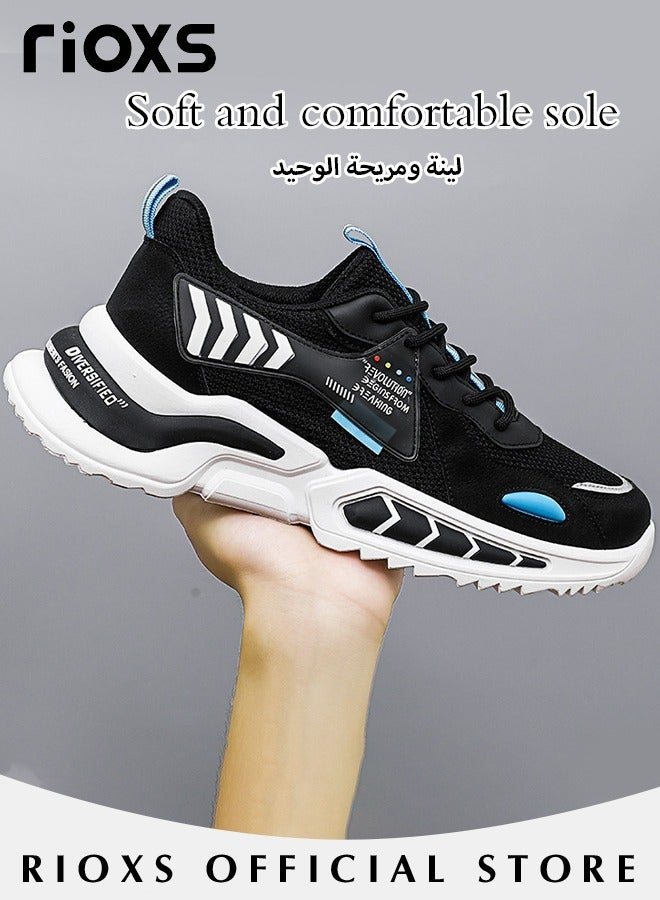 Men's Fashion Running Shoes with Mesh Upper, Casual Athletic Trainers with Non-slip Sole Design, Comfortable Walking Sneakers, Breathable Mesh Sports Shoes, Easy to Pull On and Off