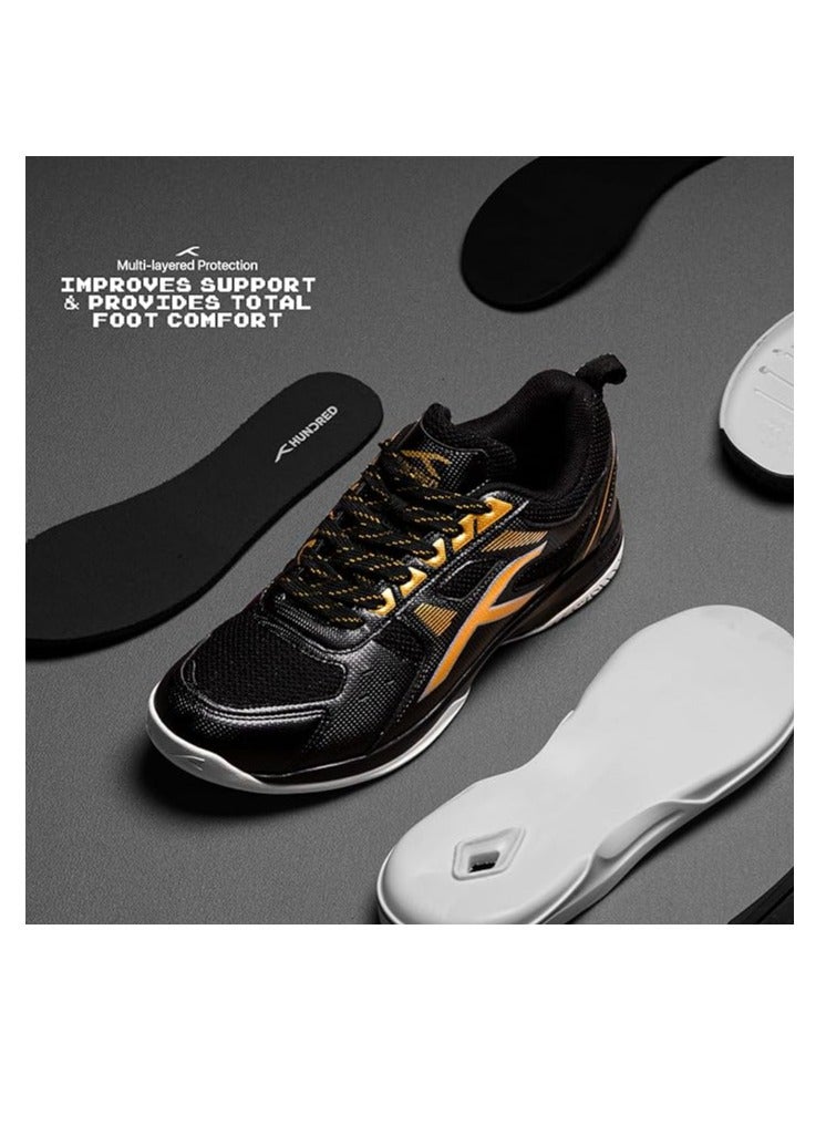 Raze Non-Marking Professional Badminton Shoes for Men| Material Upper: Polyester, Sole: Rubber | Suitable for Indoor Tennis/Squash/Table Tennis/Basketball & Padel