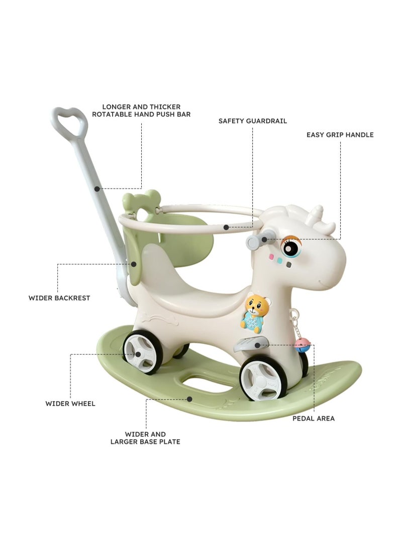 4 in 1 Rocking Horse, Baby Balance Bike Ride On Toys for Toddler 1-3, Rocker Toy for Kid, Toddler Ride Animal Indoor/Outdoor, Boy&Girl Rocking Animal, Infant Ride Toy, Birthday Gift