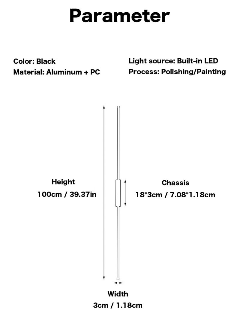 （Tricolour light-100CM）Modern wall lights Home appliances Nordic style long lumen home decoration Bedroom dining room TV wall lighting fixtures，wall lamp