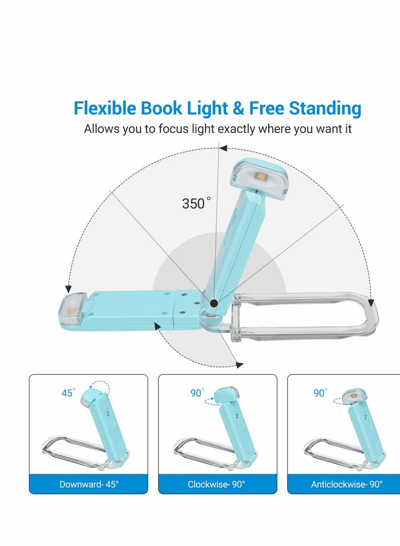 Book Reading Light, USB Rechargeable Books for in Bed, Blue Blocking, 2 Brightness Levels, LED Clip On Lights with Kids Eye Protection