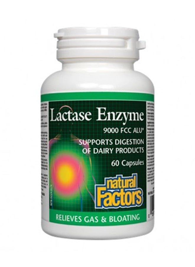Lactase Enzyme - Reduces Lactose Intolerance Symptoms- 60 Capsules