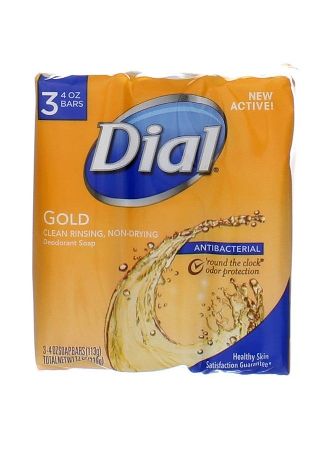 Antibacterial Deodorant Soap Gold 4 Ounce 3 Bars (Pack Of 4)