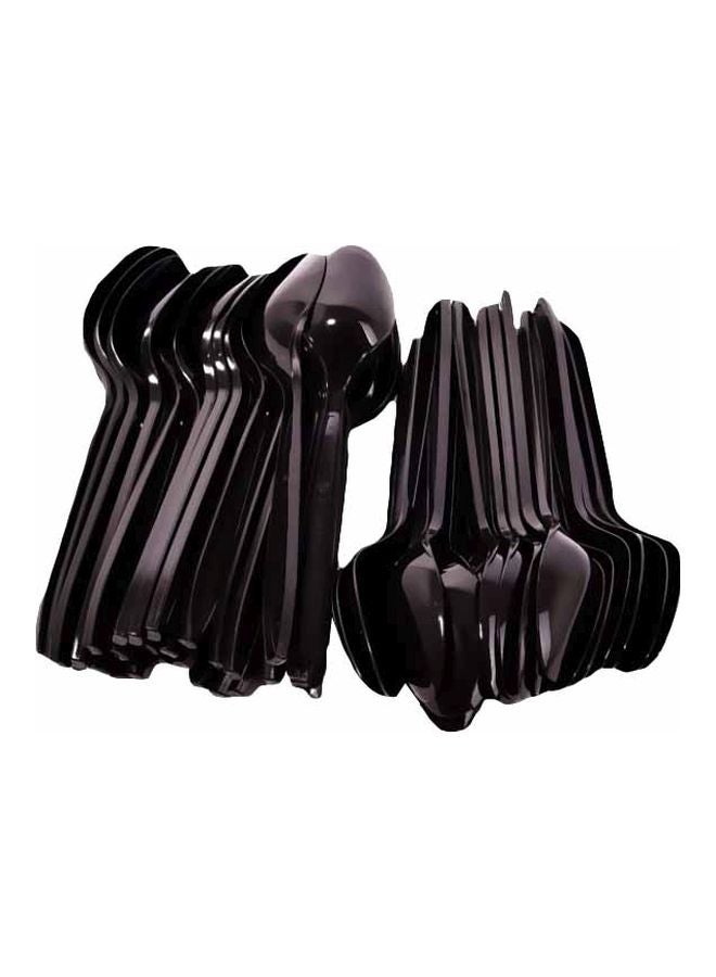 50-Piece Disposable Spoon Set Black