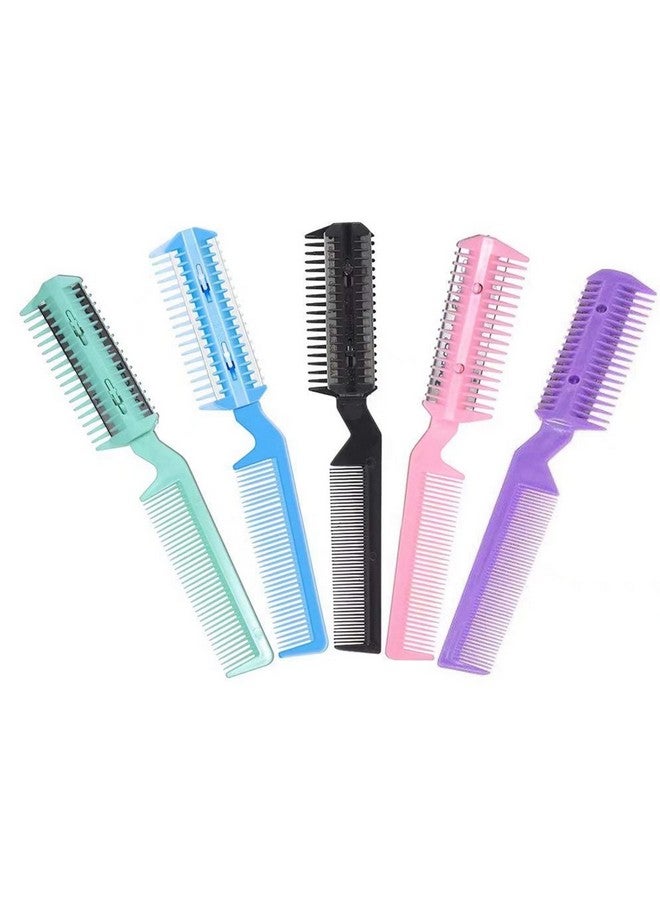 1Pc Double Edge Hair Razor Comb For Women And Men For Hair Trimming Dual End Home Razor Hair Cutting Comb The Other End Fine Tooth Comb Random Color