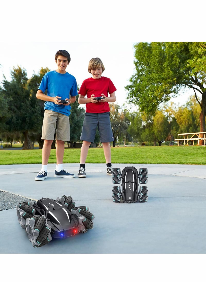 Stunt car Remote Control Car, Car Toy Double Sided Stunt Car 360° Rotation and Driftn All Terrain Remote Car with Headlights Cars Toys Gifts