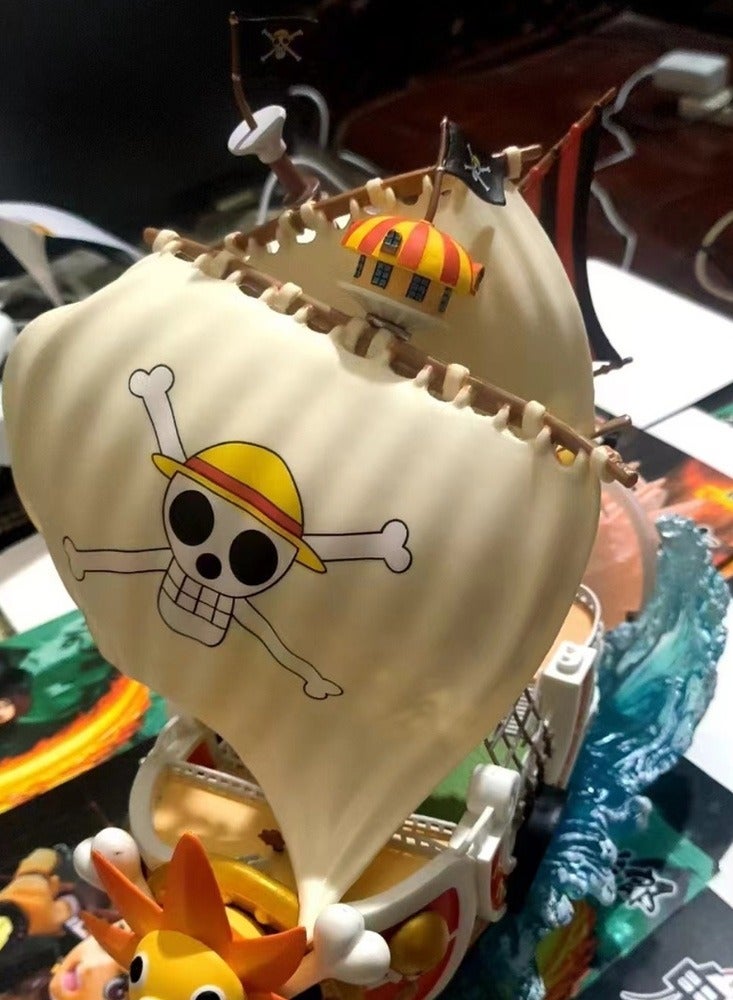 One Piece Pirates Straw Hat Pirates Thousand Miles of Sunny Anime Statue Model Hand-made Ornaments Gift