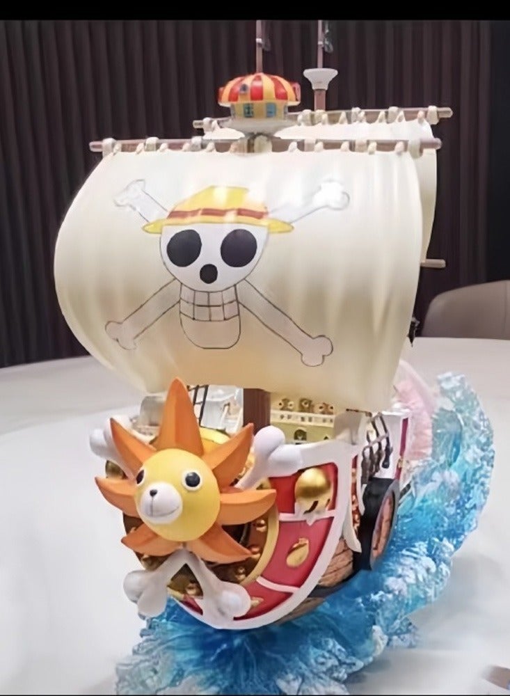 One Piece Pirates Straw Hat Pirates Thousand Miles of Sunny Anime Statue Model Hand-made Ornaments Gift