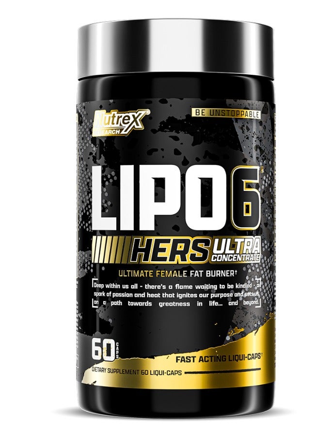 Lipo 6 Black Hers Ultra Concentrate Extreme Weight Loss Support 60 Capsules