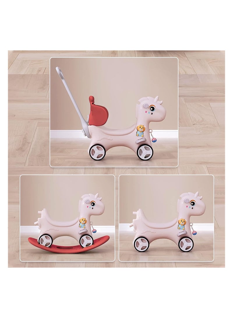 4 in 1 Rocking Horse, Baby Balance Bike Ride On Toys for Toddler 1-3, Rocker Toy for Kid, Toddler Ride Animal Indoor/Outdoor, Boy&Girl Rocking Animal, Infant Ride Toy, Birthday Gift