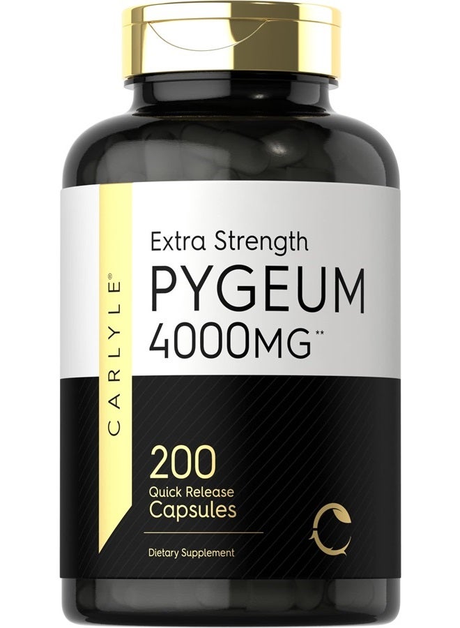 Pygeum Africanum Bark | 200 Capsules | High Potency Extract | Non-GMO, Gluten Free Supplement