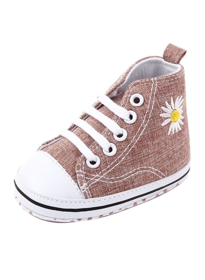 High Ankle Canvas Shoes Brown