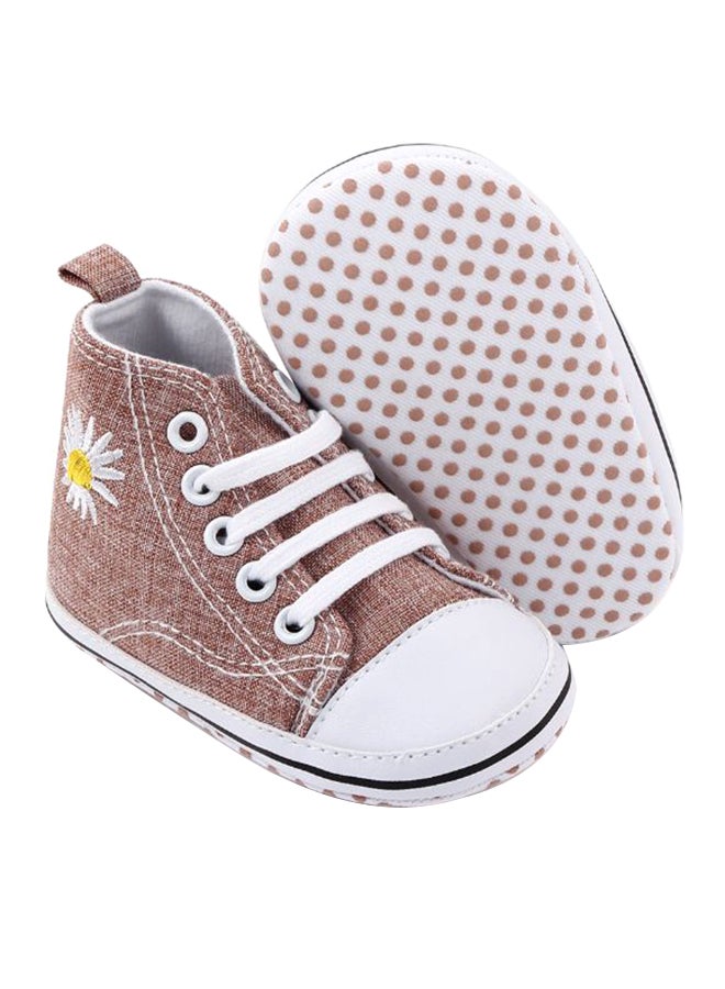 High Ankle Canvas Shoes Brown