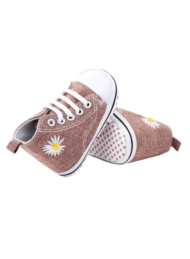 High Ankle Canvas Shoes Brown