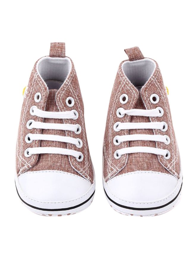 High Ankle Canvas Shoes Brown