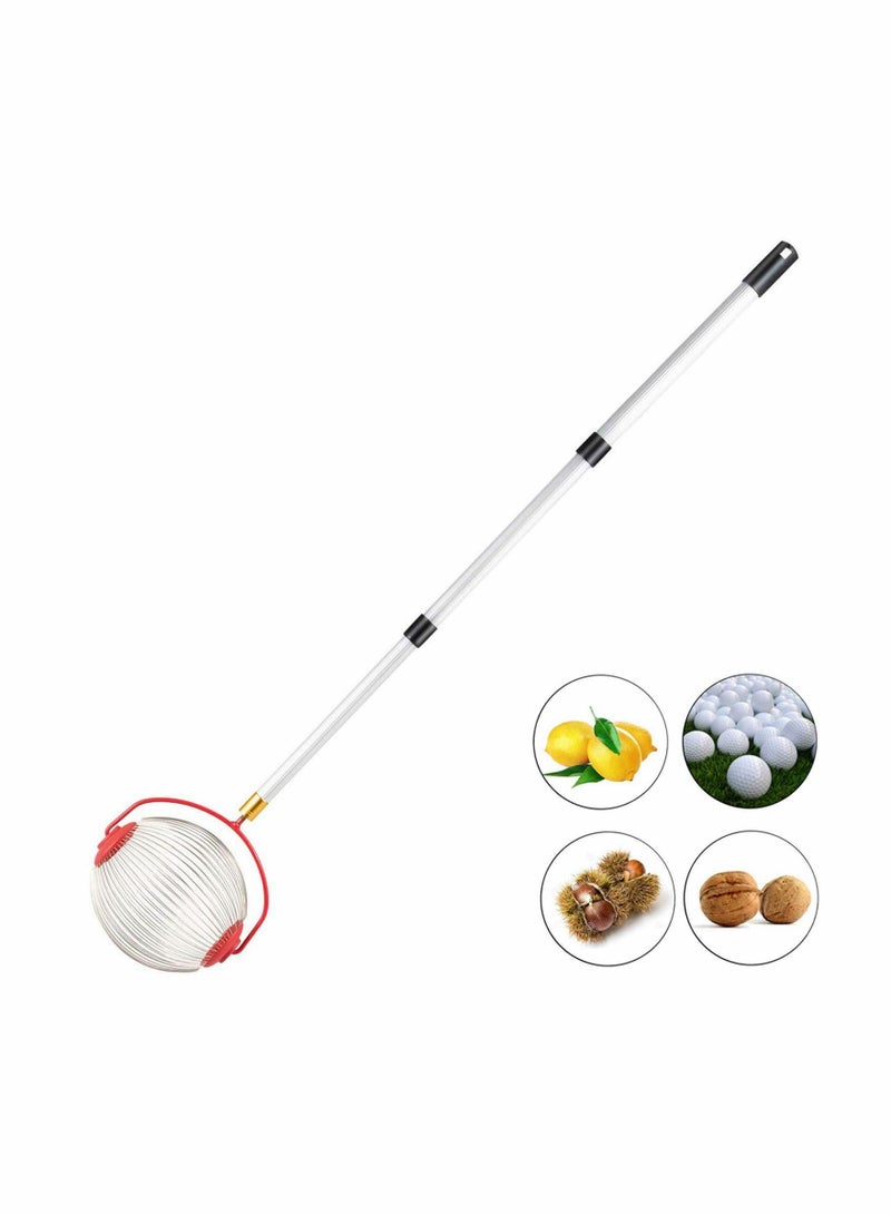 Nut Harvester Ball Picker Stainless Steel Adjustable Lightweight Collect Walnuts, Pecans, Crab Apples, Nerf Darts and Small Fruit Objects 1''to 3'' in Size