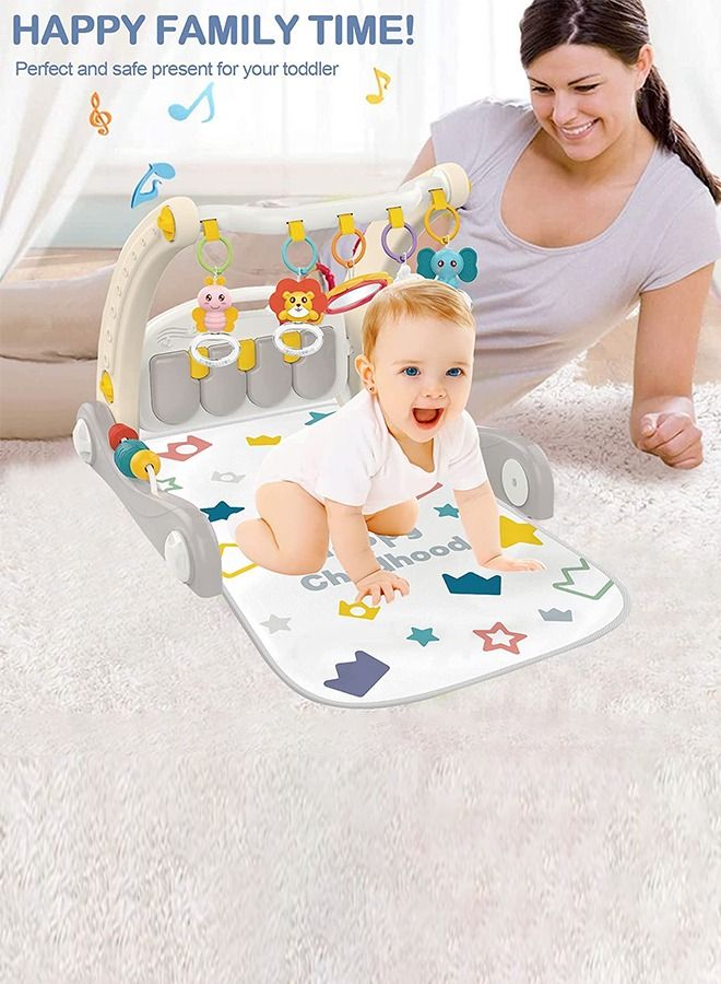 Baybee 2 in 1 Convertable Baby Activity Walker for Baby with Playgym Baby Play gym with Piano  5 Hanging Baby Toys  Activity Play Mat Gym Kids Walker for Baby Toddlers Boy Girl 0-18 Months Red