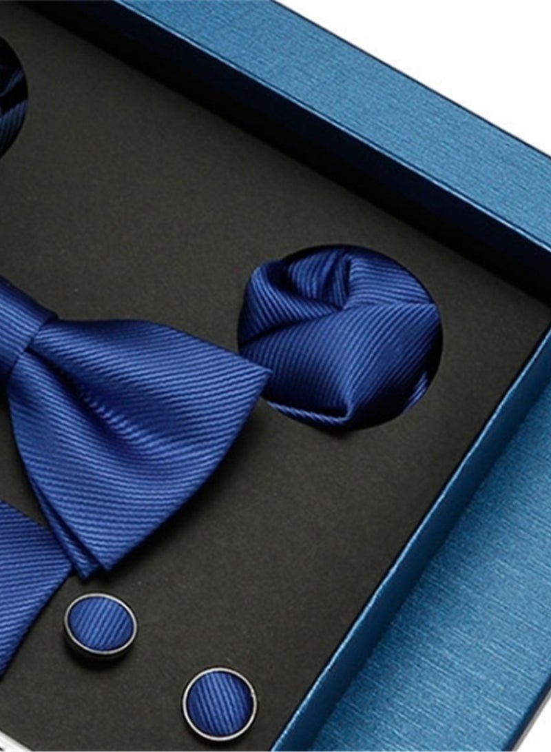 8 Pcs Men's tie pocket square cufflinks bow tie brooch set men's gift box set