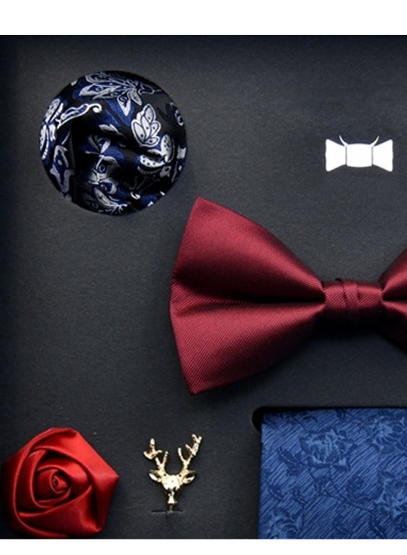 8 pcs high-end tie men's business professional formal tie bow tie cufflinks fashion accessories gift box