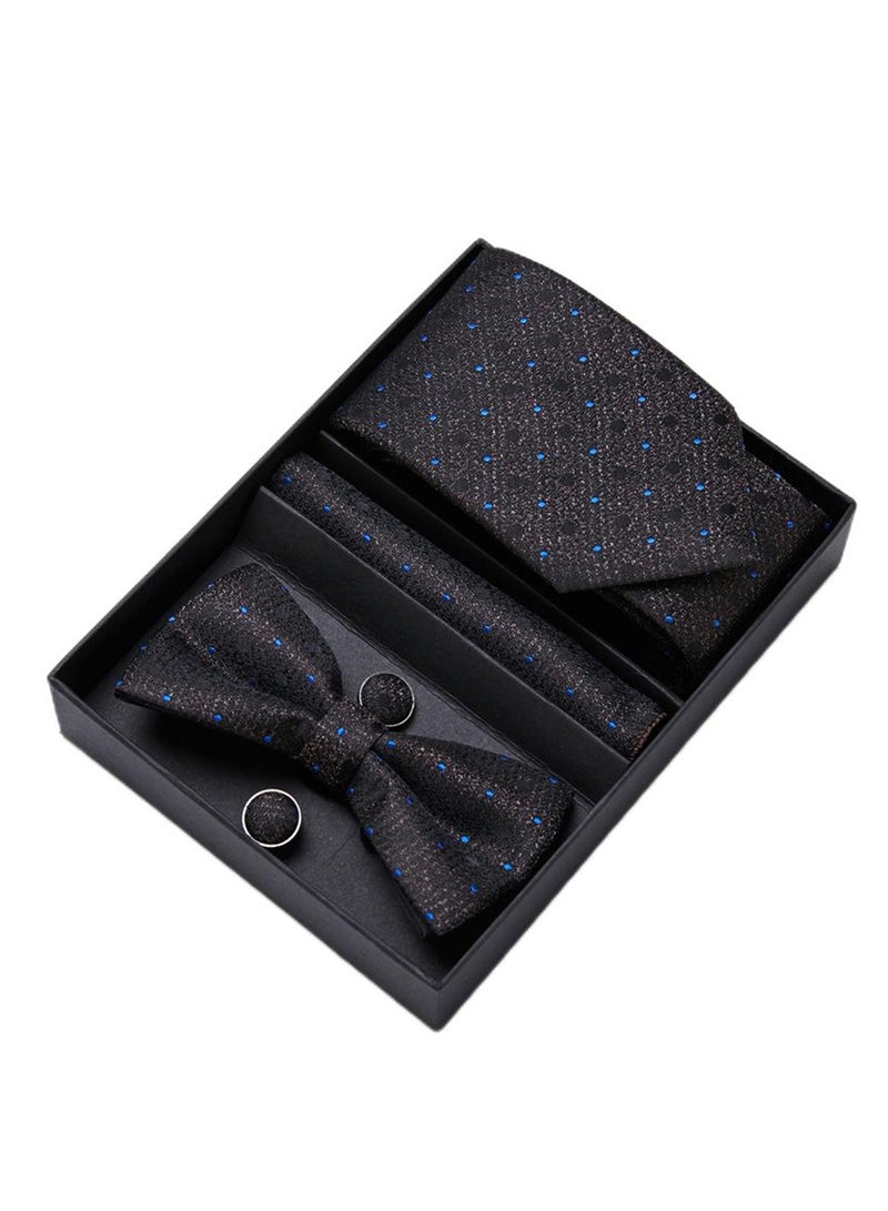 5 pcs high-end tie for men business professional formal tie bow tie cufflinks square scarf fashion accessories gift box