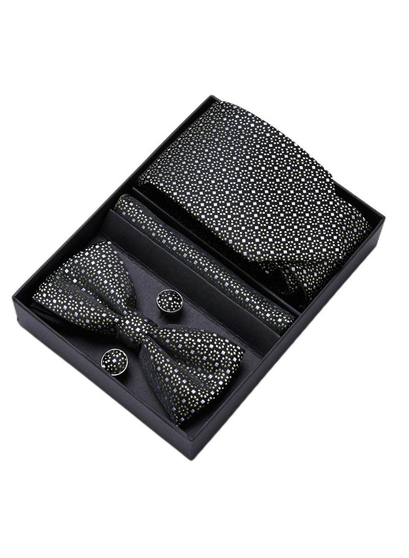 5 pcs high-end tie for men business professional formal tie bow tie cufflinks square scarf fashion accessories gift box