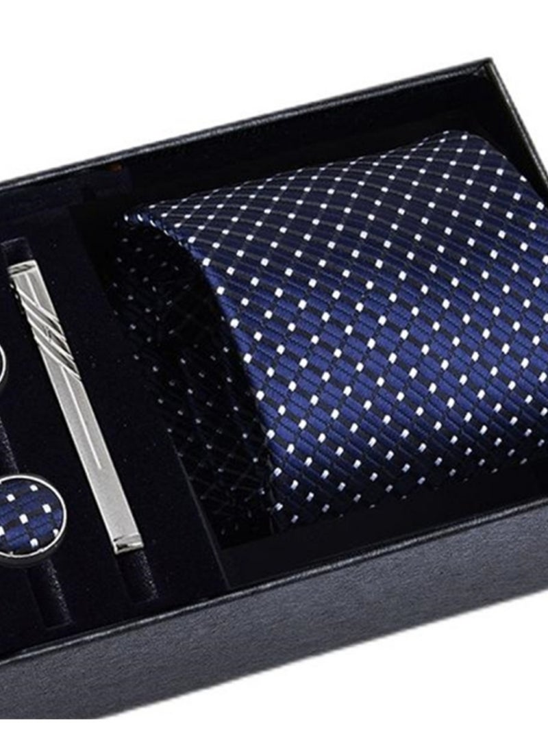5 Pcs Men's Tie Square Scarf Cufflinks Tie Clip Business Men's Trendy Suit