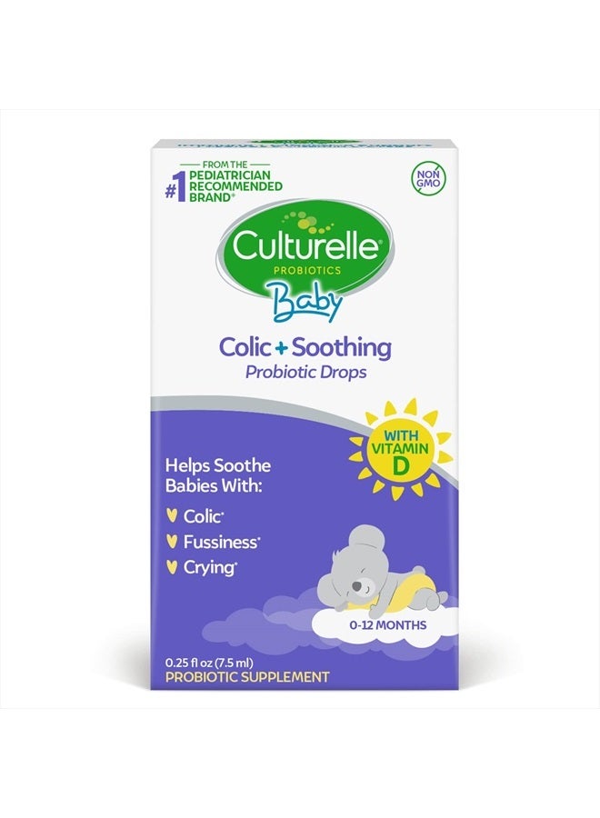 Probiotics for Babies, Colic plus Soothing Drops From Culturelle, Helps Soothe Colic, Fussiness and Crying in Babies 0-12 Months, 7.5ml drops, One Month's Supply