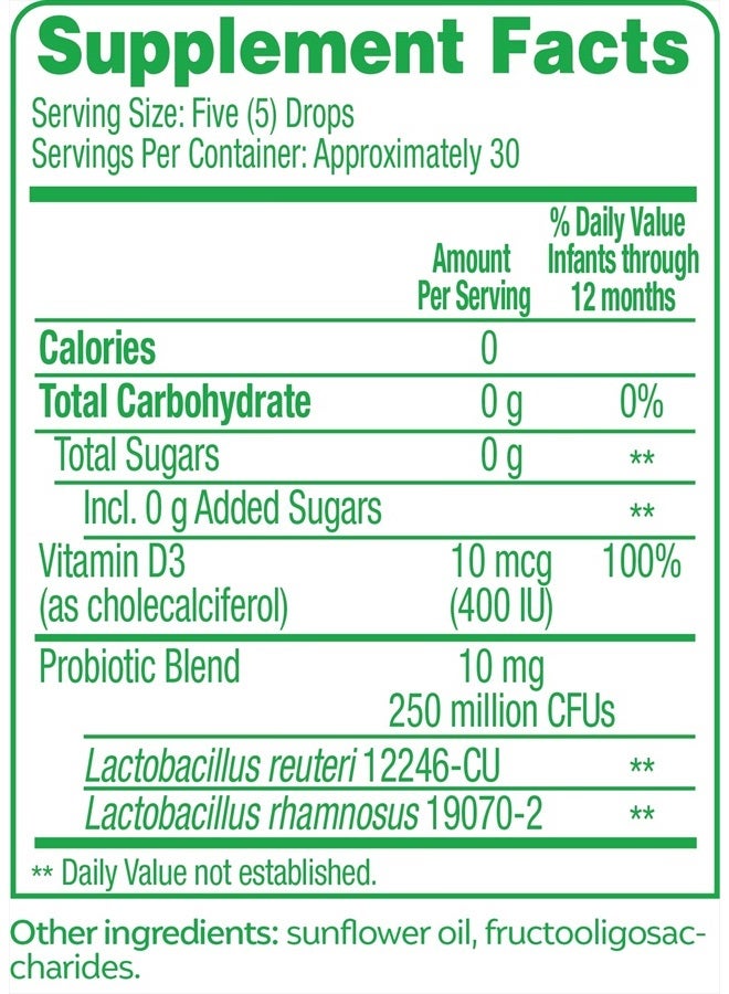 Probiotics for Babies, Colic plus Soothing Drops From Culturelle, Helps Soothe Colic, Fussiness and Crying in Babies 0-12 Months, 7.5ml drops, One Month's Supply