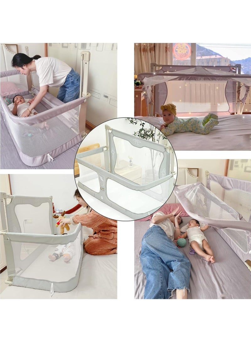 3 in 1 Baby Bedside Sleeper Co Sleeper, Portable Crib, Breathable Mesh Window, Washable Liner, Sturdy Aluminum Alloy