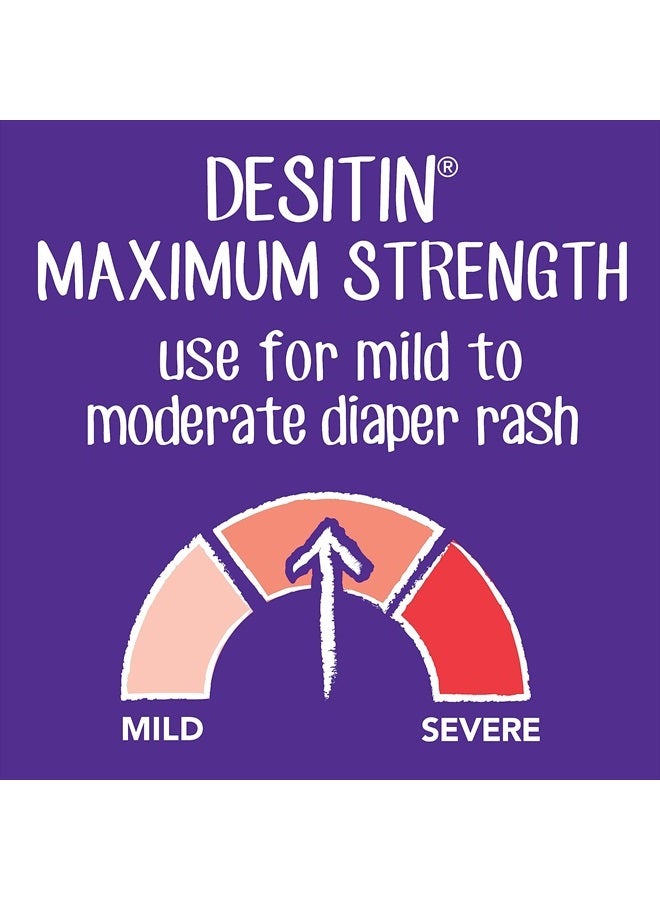 Maximum Strength Baby Diaper Rash Cream with 40% Zinc Oxide for Treatment, Relief & Prevention, Hypoallergenic, Phthalate- & Paraben-Free Paste, 16 oz