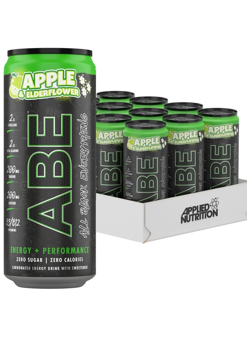 Abe Energy + Performance Energy Drink Apple & Elderflower Flavor 330Ml Pack Of 12