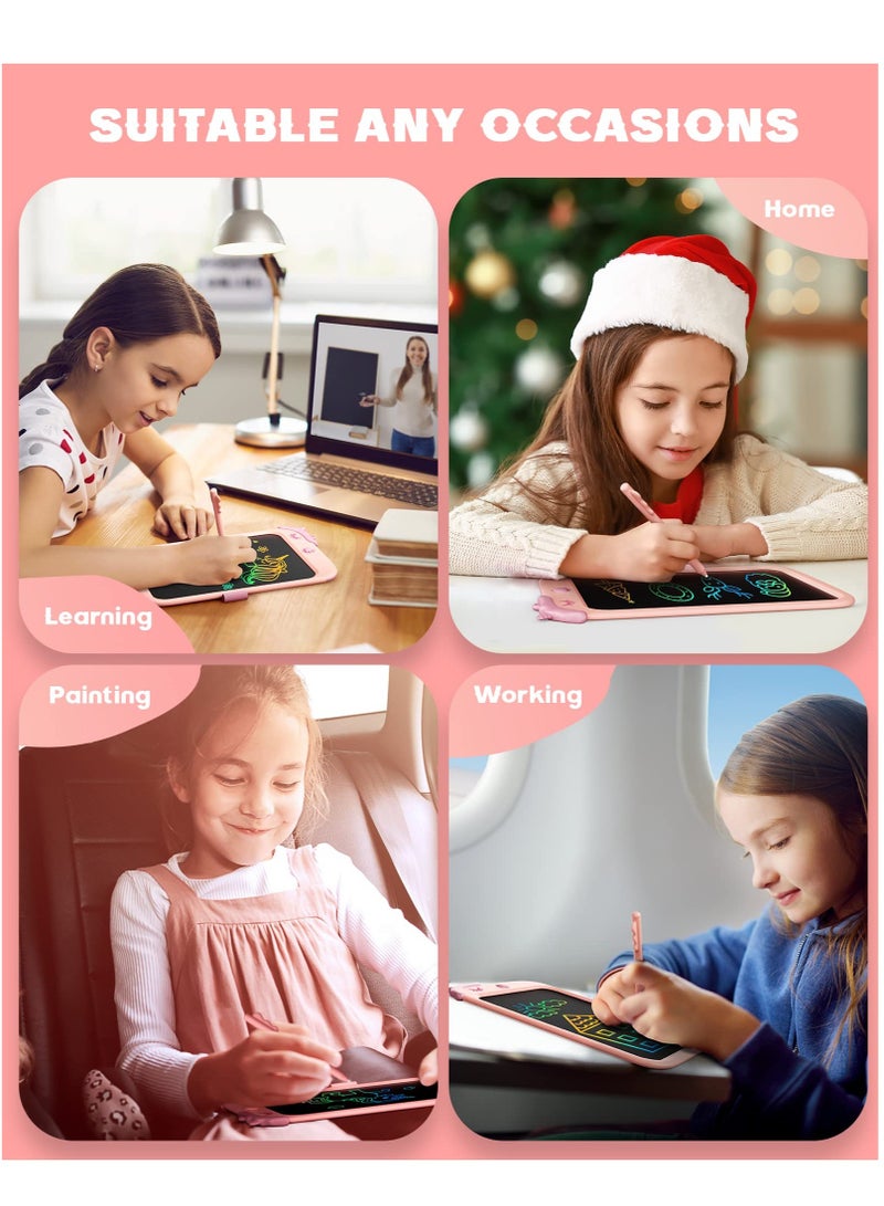 Colourful LCD Writing Tablet for Kids 10 Inch Erasable Writing Tablet with Lock Function Kids Drawing Pad for Painting Drawing for 3 4 5 6 7 8 Year Old Girls Boys