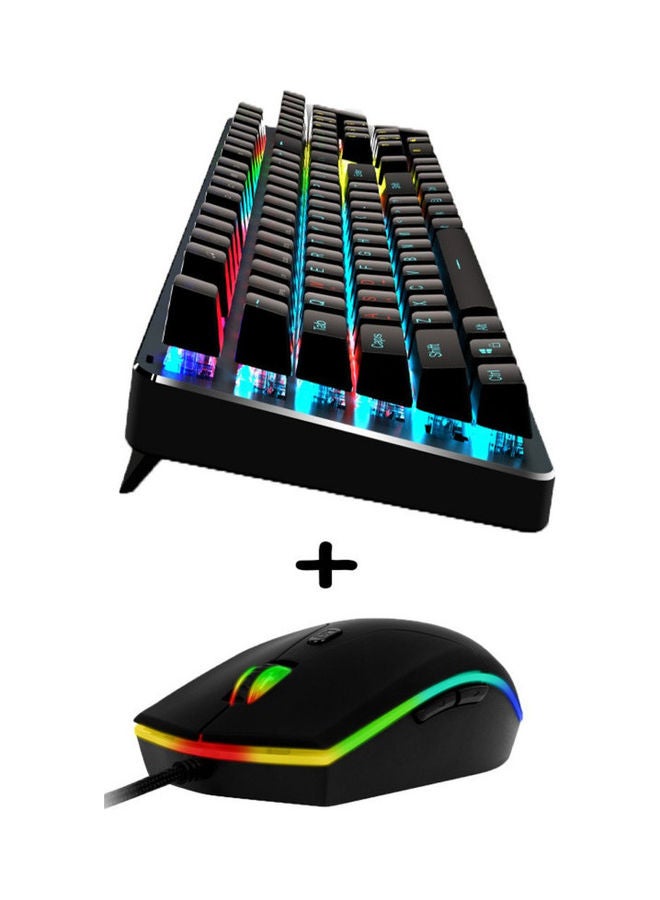 Mechanical Gaming Keyboard And RGB Polychrome Optical Gaming Mouse Set Black