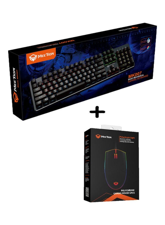 Mechanical Gaming Keyboard And RGB Polychrome Optical Gaming Mouse Set Black