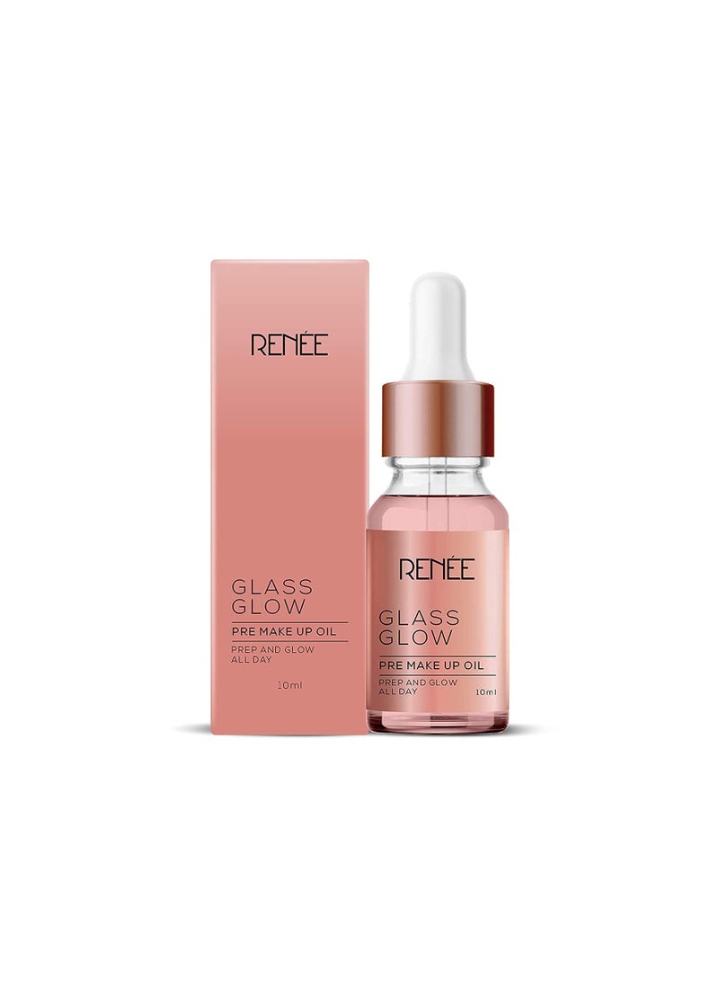 RENEE Glass Glow Pre Makeup Oil Primer 10m Non Sticky  Smoooth Finish Hydrates Repairs and Nourishes Skin  Adds Natural Glow to the Skin